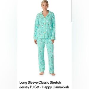 NEW Bedhead Long Sleeve Classic Stretch Jersey PJ Set - Happy Llamakkah XL